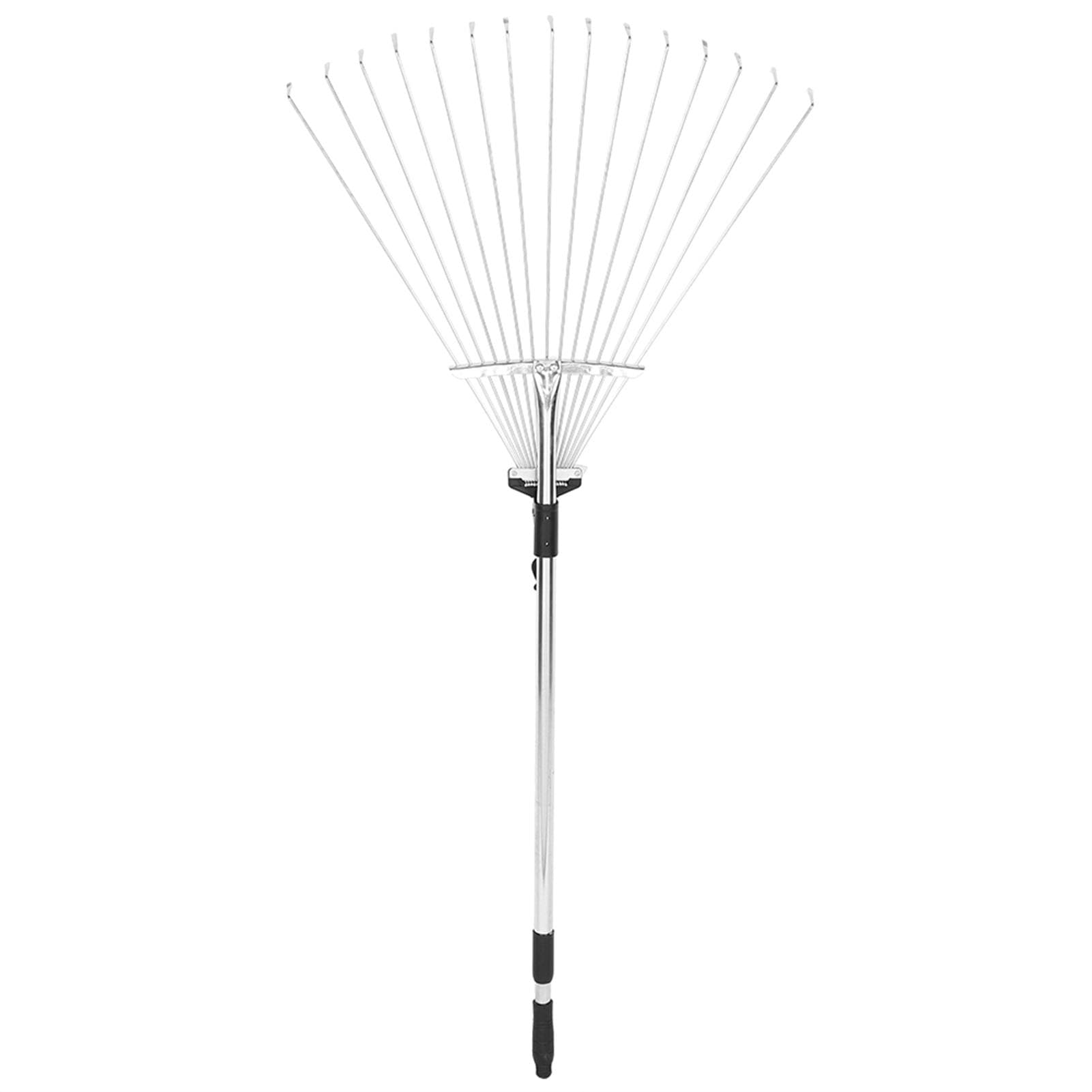 Garden Telescopic Rake Adjustable Folding Grass Leaves Rake Garden Cleaning Tool