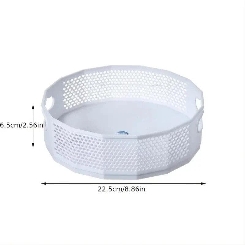 1Pcs 360 ° Rotating Plastic Bathroom Storage Rack Kitchen Food Oil Seasoning Bottle Storage Rack Fruit Tray white