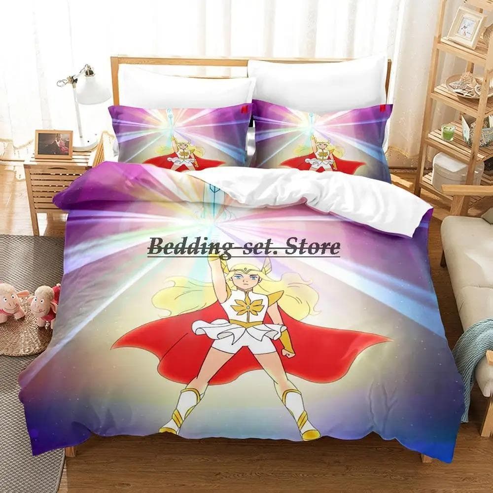 She Ra And The Princesses Of Power Bedding Set Single Twin Full Queen King Size Bed Set Bedroom Duvetcover Sets Anime EU King 240x220cm