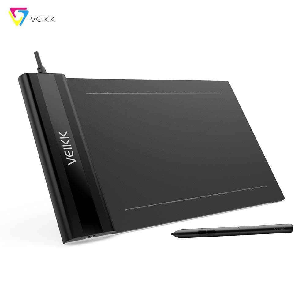 VEIKK S640 Graphics Digital Tablet with Battery-free Pen 8192 Levels Pressure Sensitivity black