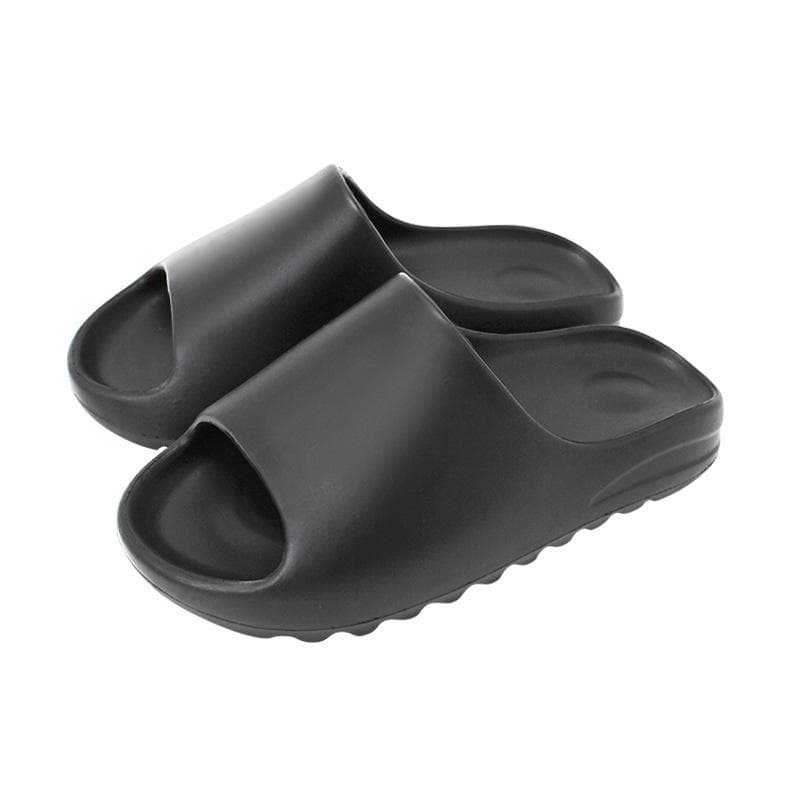 Summer Slippers Men Women Indoor Eva High Soft Bottom Sandals Open Toe Trend Slides Light Beach Shoes Slippers Home Size 35-47 37-38 black