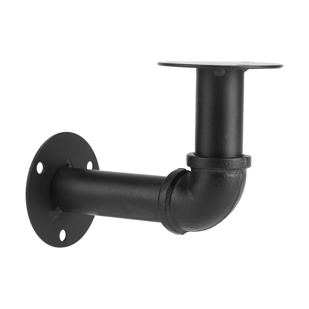 Black Iron Industrial Pipe Shelf Bracket Holder DIY Home Decor Wall Mounted Support #Detachable