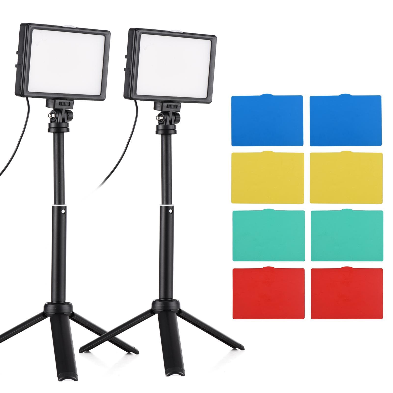 3 Packs 15W LED Video Light Set Desktop Photography Fill Light Bi-Color Temperature Adjustable 2 packs black