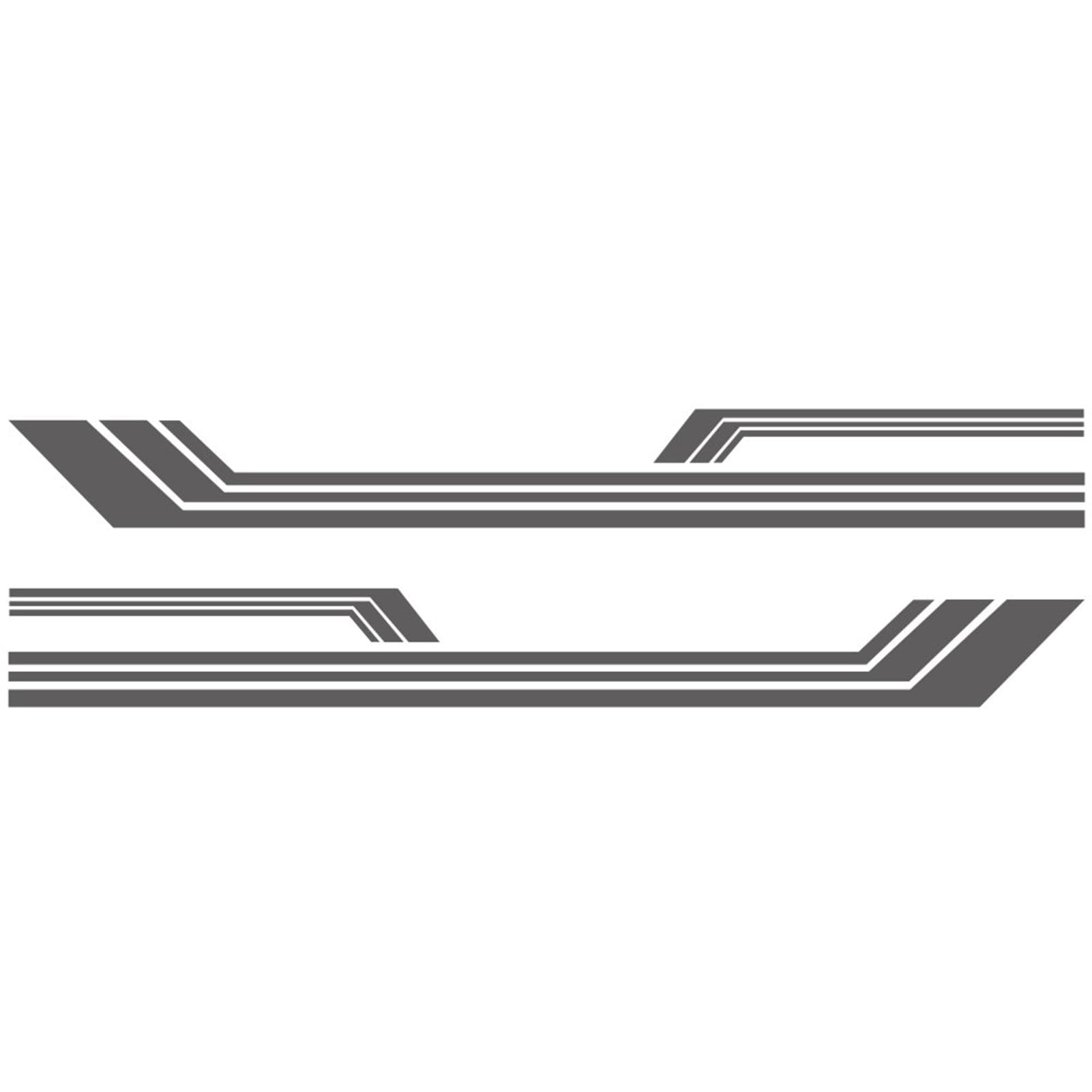 2 Pcs Universal Side Sticker Long Stripe Auto Body Racing Sports Decals Body Window Decals for RV, grey