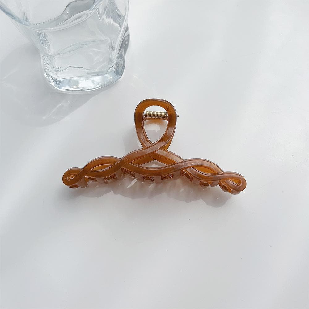 13cm Summer Large Acrylic Hair Claw Clip Korean Shark Crab Hair Clips New Oversized Hair Accessories For Women Hairpins Headwear brown