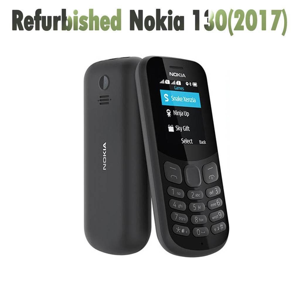 Refurbished Nokia Original Nokia 130 (2017) GSM 900 / 1800 Dual SIM Unlocked Mobile Phone With 2 SIM Simple Set black
