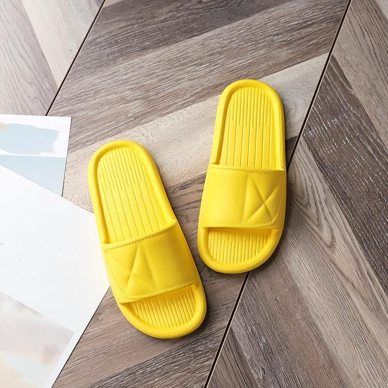 Bathroom Slippers, Summer Indoor Flat Slippers, Eva Material Simple Lightweight Slides 38-39 yellow