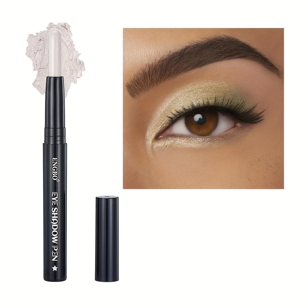 Luxurious Shimmer & Matte Eyeshadow Stick Easy Application Long-Lasting Waterproof Eye Makeup Natural & Black Tones with Blue & Green Highlights 09