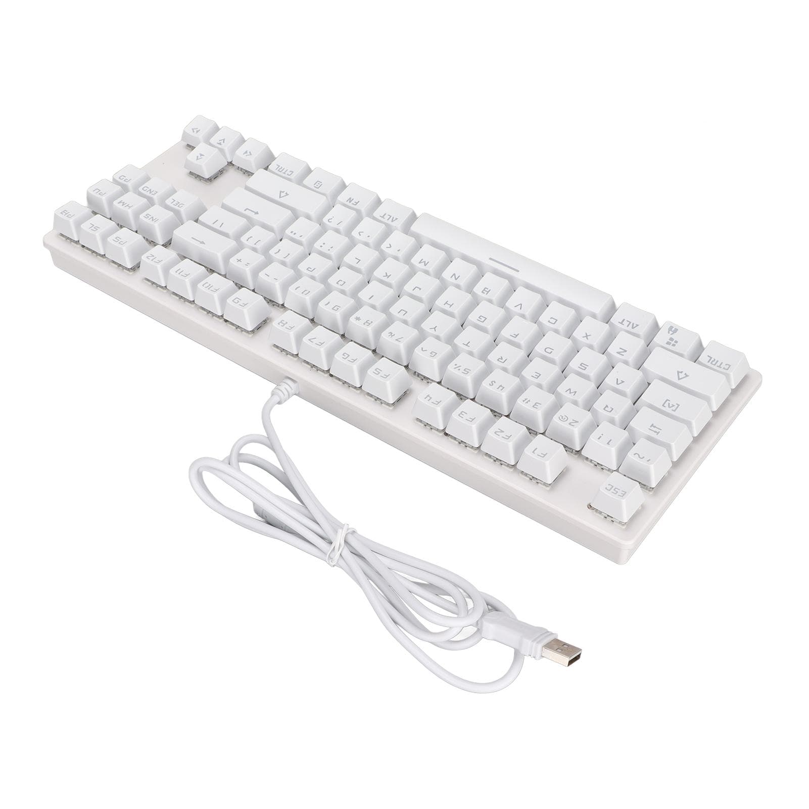 Mechanical Keyboard 87 Keys RGB Backlit 9 Lighting Modes Blue Switch Ergonomic Design Plug and Play