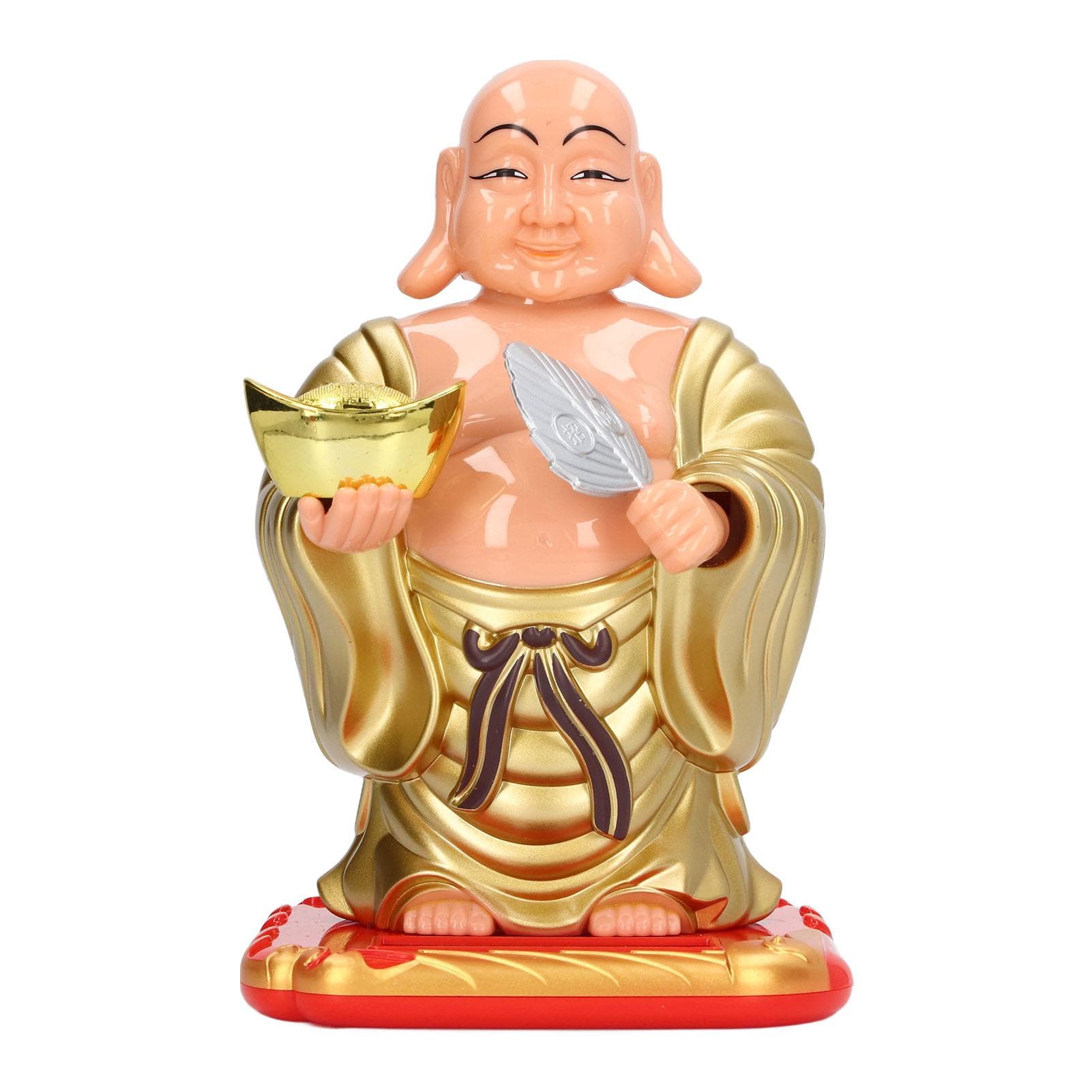 Large Laughing Maitreya Buddha Statue Figurine Solar Head Shaking Funny Car Dashboard Buddhist