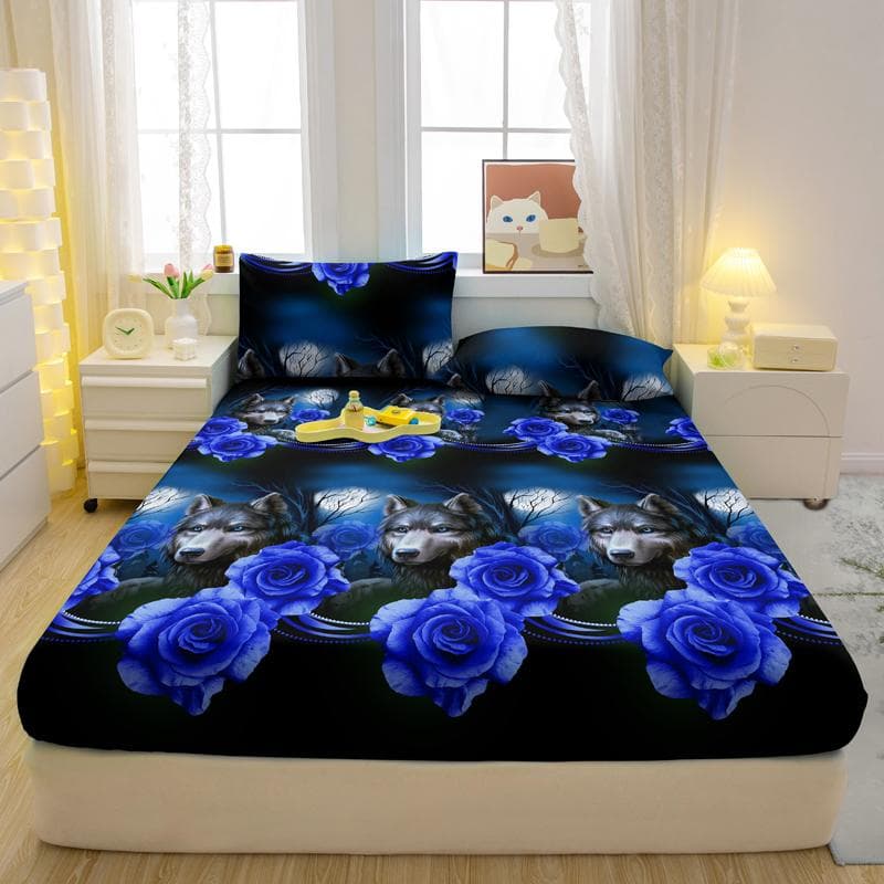 1 Simple Modern Animal Printed Matte Fitted Sheet, Bedroom Printed Bed Cover, Bedding (Excluding Pillowcases) 71x132cm