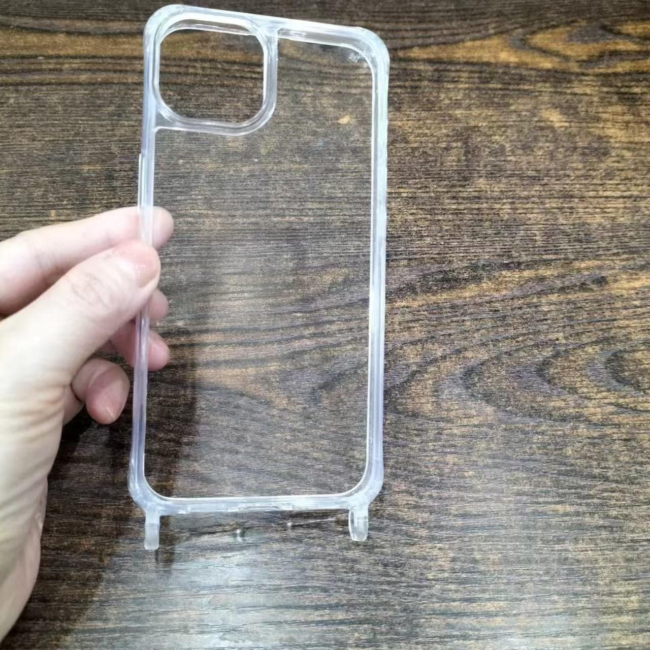 Simple Transparent Acrylic Integrated Lanyard Material Two-in-one IPhone 15 Mobile Phone Drop-proof 14/13 Full Cover Case Apple 16Plus