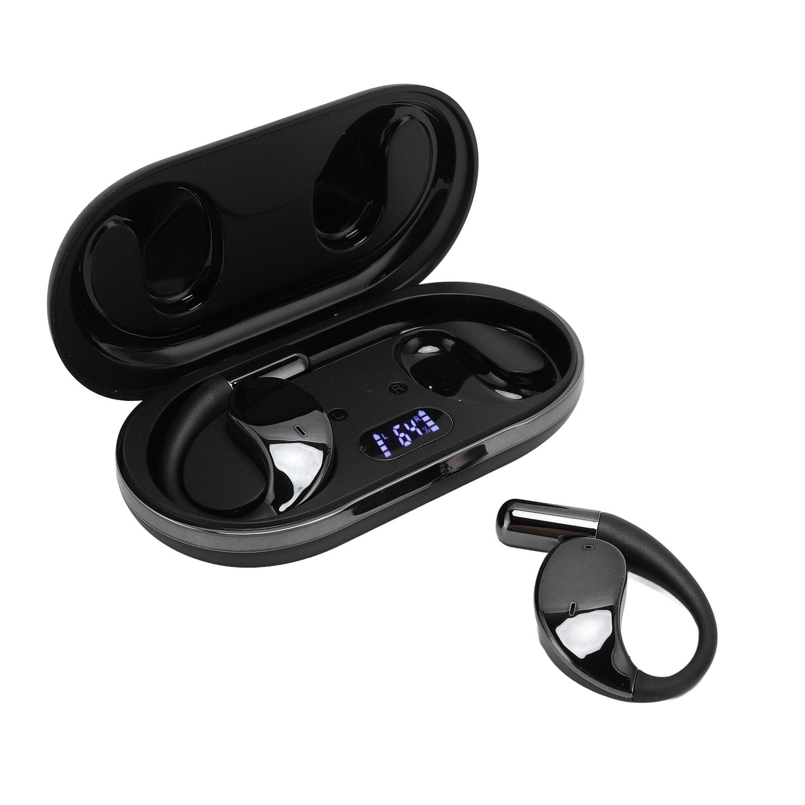 V5.4 Bluetooth Earphone Noise Cancelling Long Battery Life Comfortable Fit 8h Music Playback for black