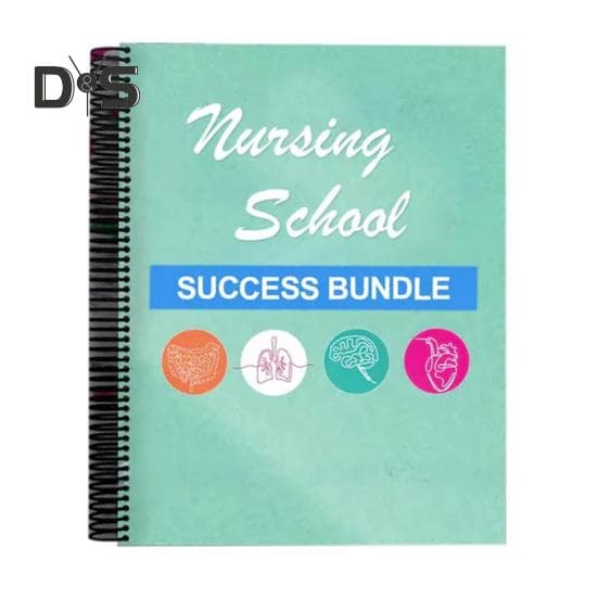 Nursing School Success Bundle Loose Leaf Notebook Exam Skills Mindset Practical Strategies Nursing School Study Method Guide Book green