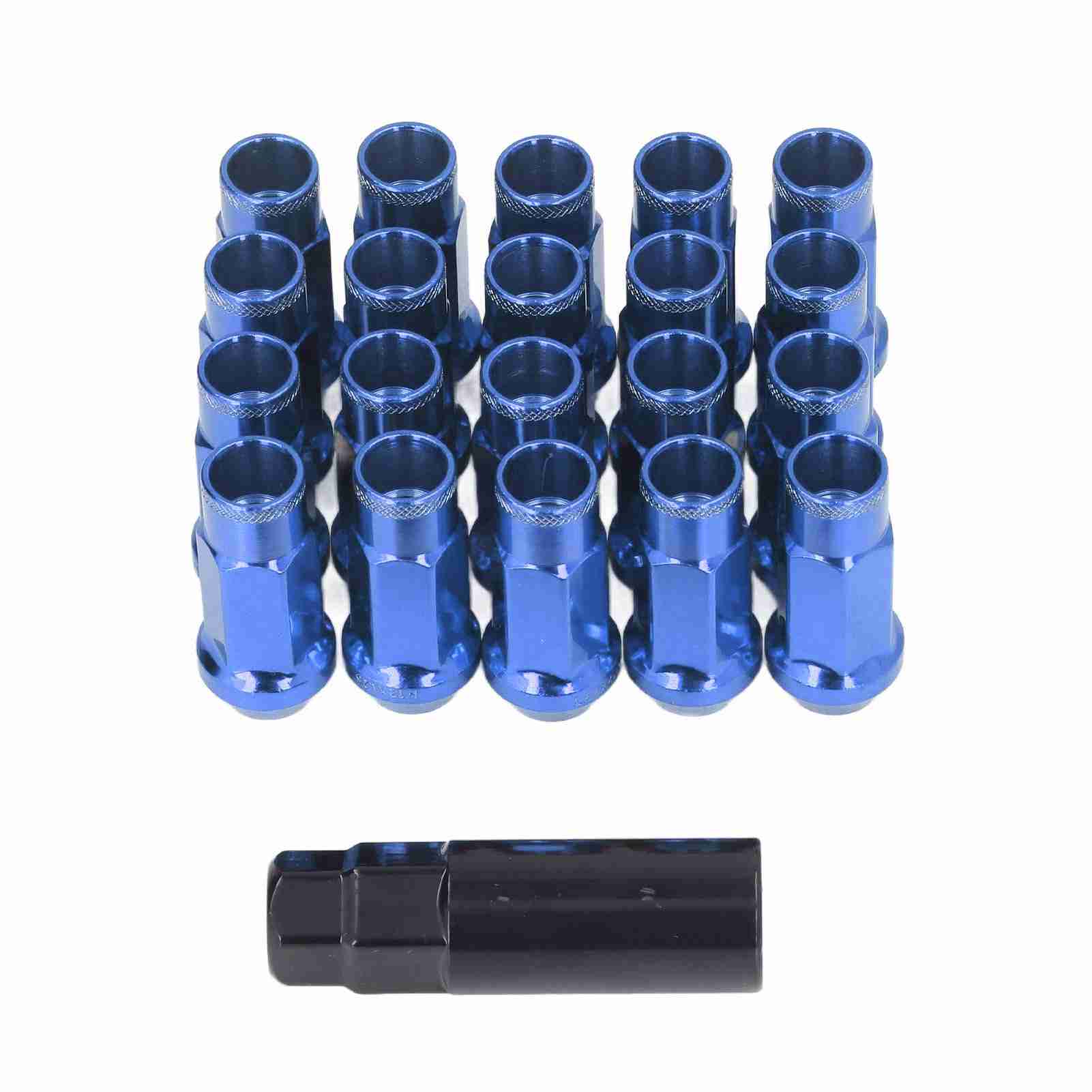 20pcs M12x1.25 Metal Wheel Lug Nuts Universal Car Accessories Replacement for Mitsubishi Gold blue