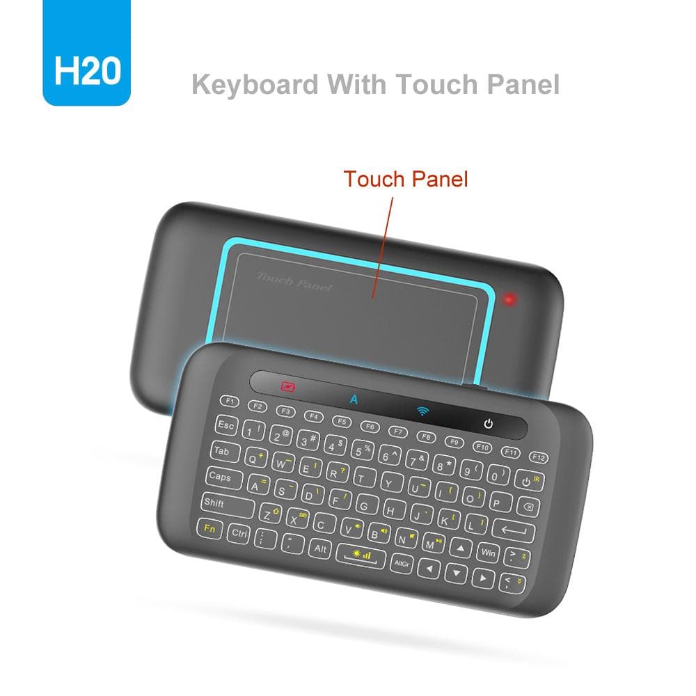 Mini Wireless Keyboard Backlit Air Mouse Remote for Smart PC Android TV BOX black