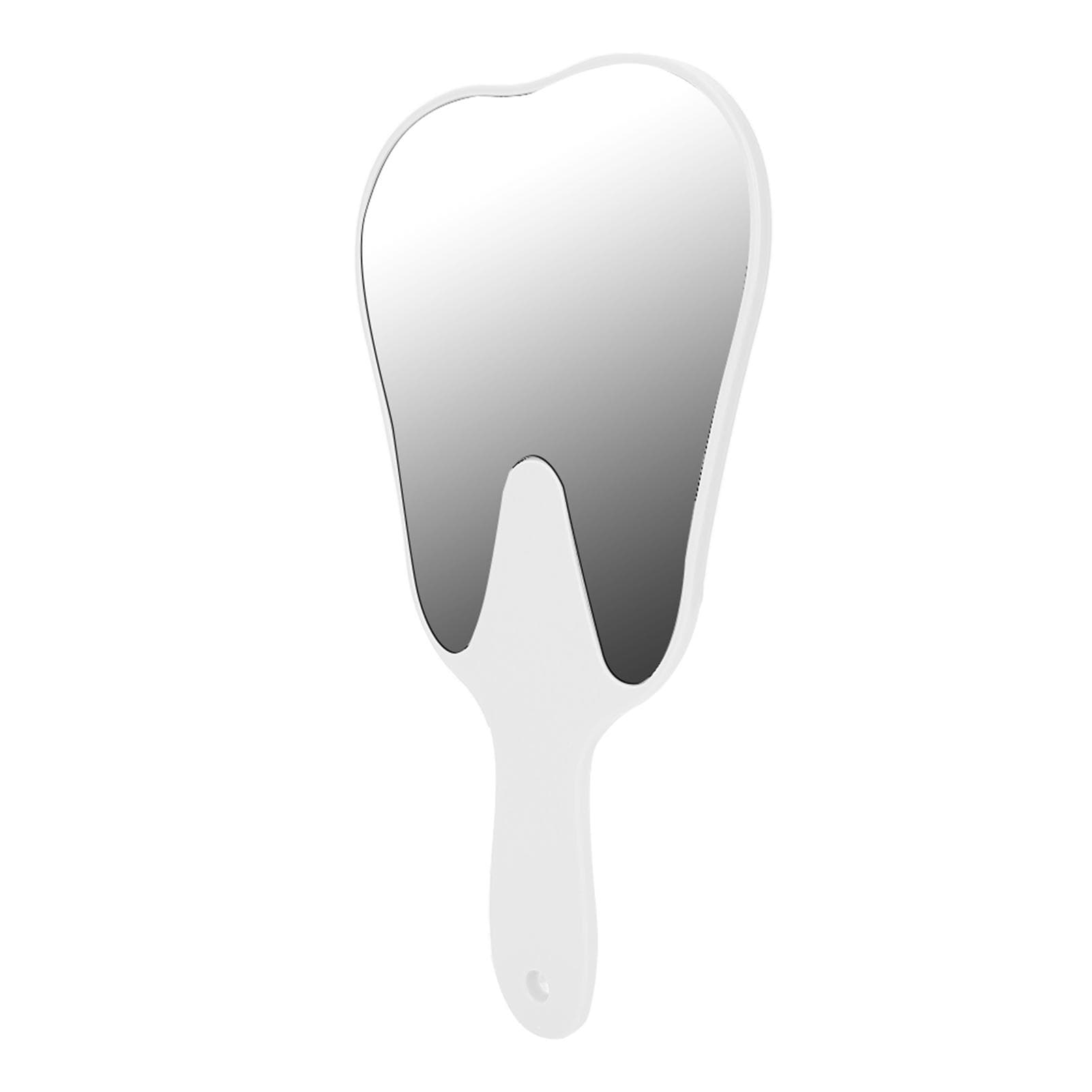 Tooth Shaped Mirror Cute Handle Dental Mirror Hand Mirror Dental AccessoryWhite white