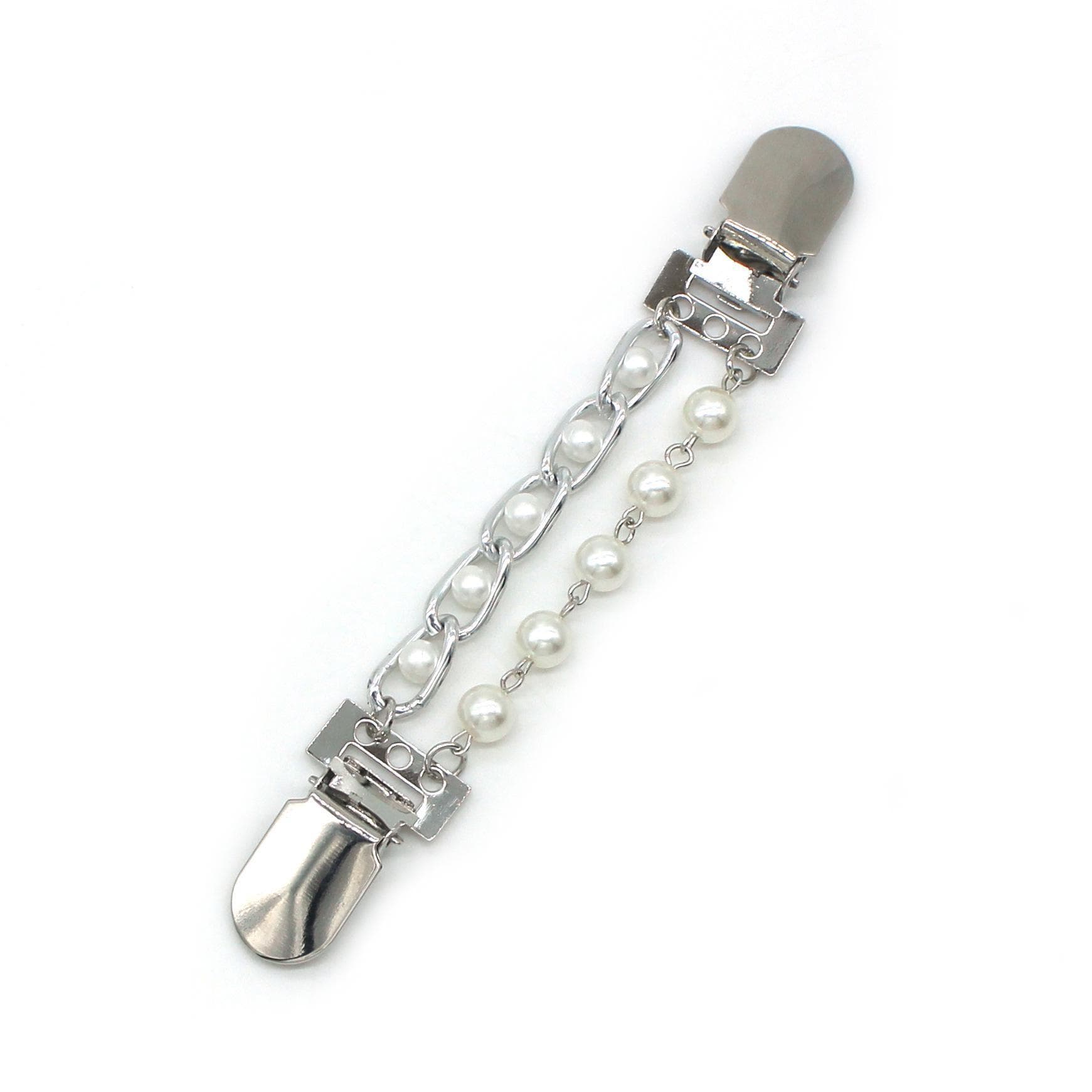 Fashion Retro Women Cardigan Sweater Blouse Shawl Clips Shirt Collar Metal Chain Duck Clip Clasps