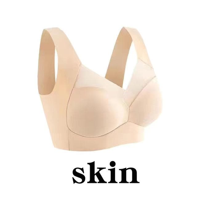 Sexy Top Seamless Bra Plus Size Backless Bras Push Up Women Wireless Bralette Woman Underwear Sports Unwired Bra Without Frame XXL(60-70kg) beige