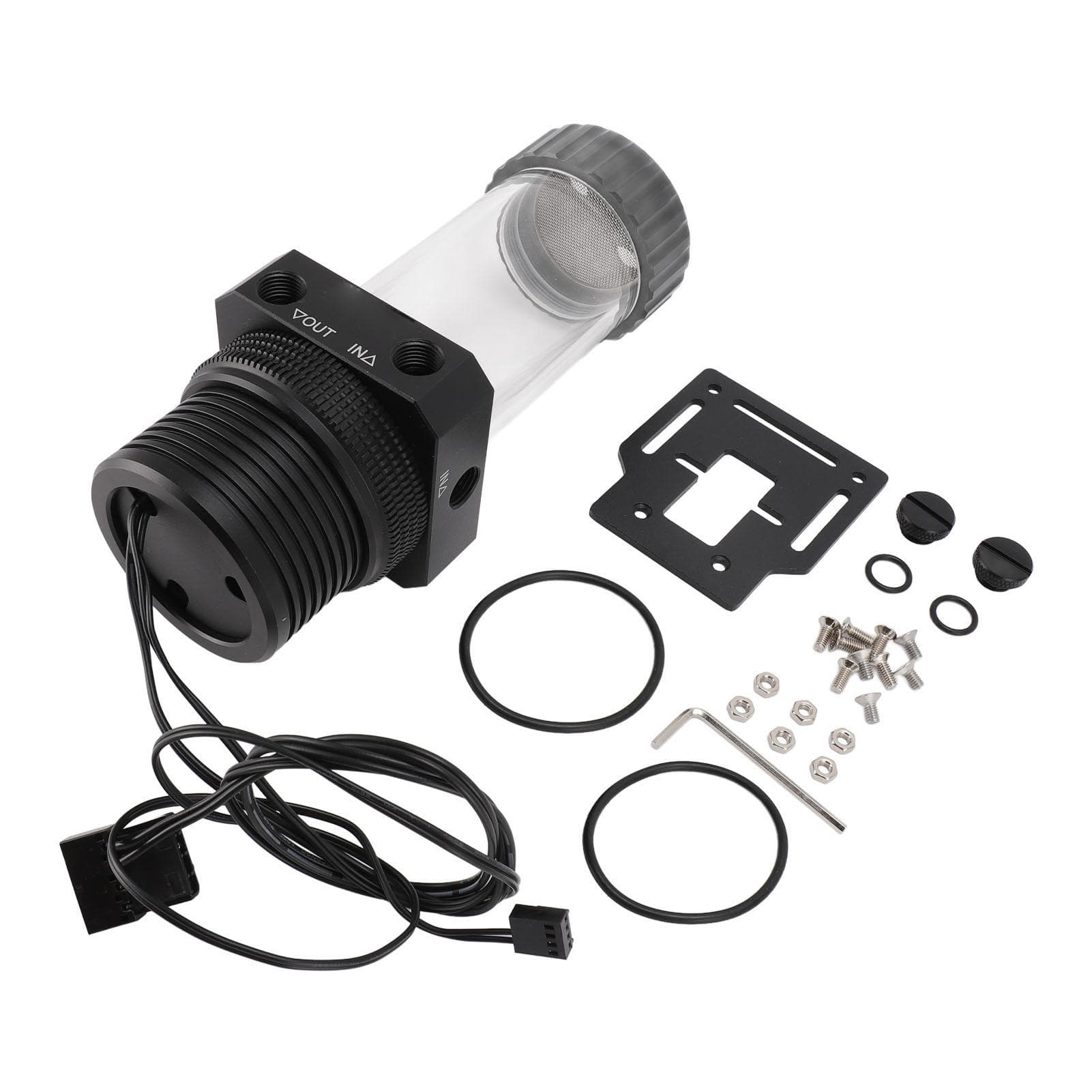 Water Cooling Pump Tank 30 Mesh Filter 1100LH 5900RPM G14 PC Integrated Pump Tank for Water black