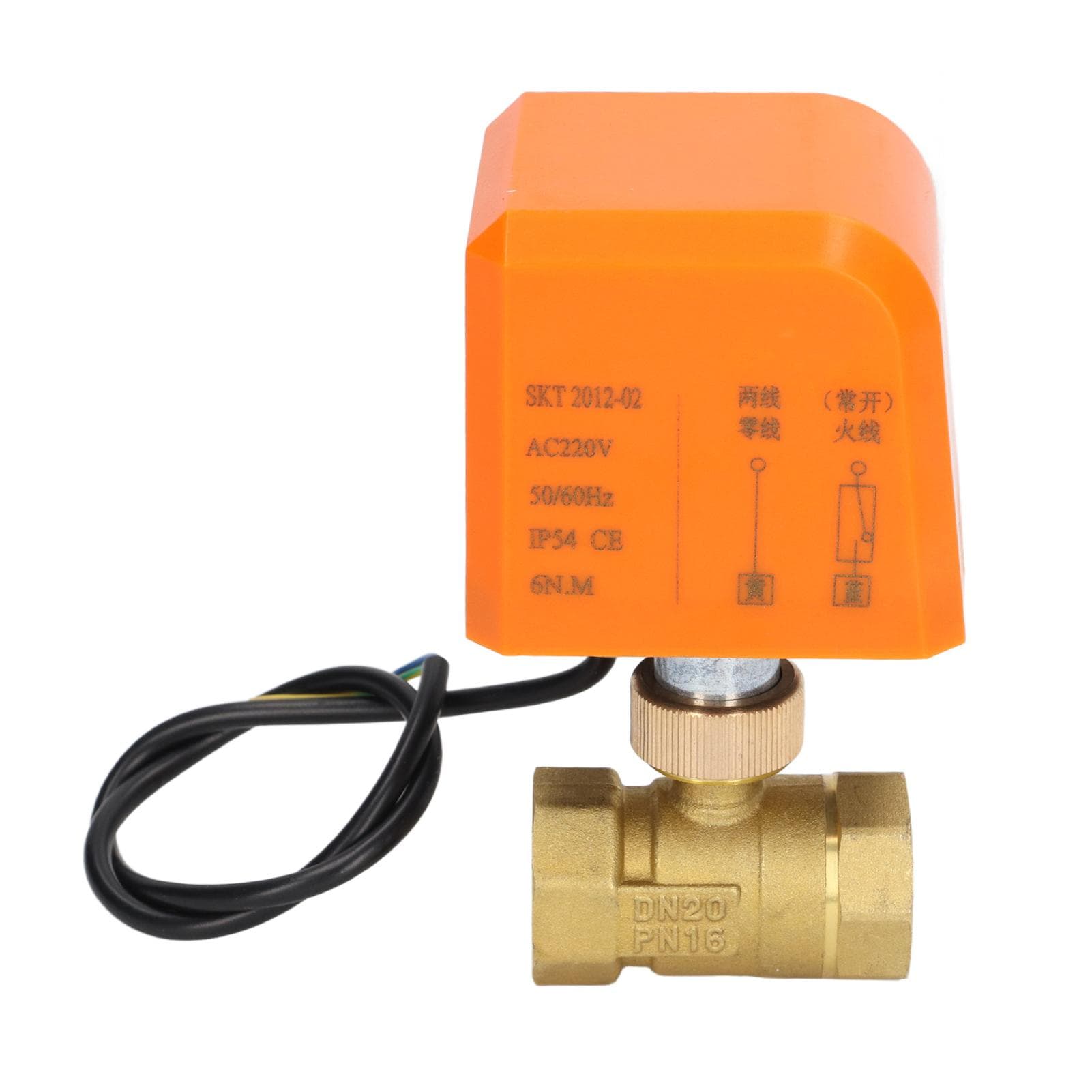 Motorized Ball Valve 2 Way 2 Wire Normal Open Electric Ball Valve with DN20 Interface AC220V