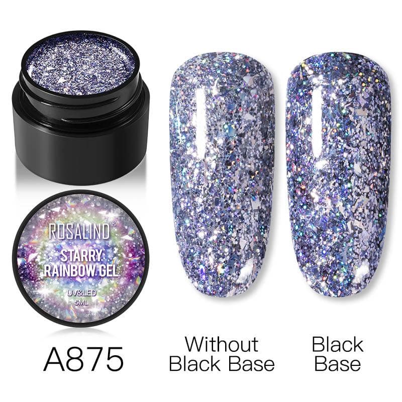ROSALIND 5ml Starlight Diamond Gel Bright For Nail Art Design LED/UV Lamp