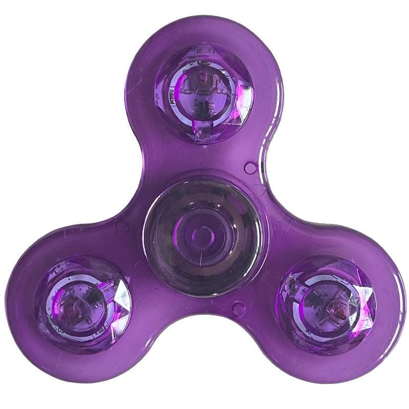 Cross-border LED Transparent Crystal Fidget Spinner Luminous Colorful Street Stall Luminous