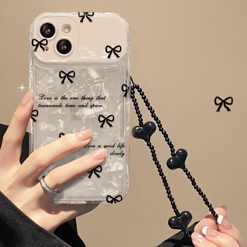 Applicable To Apple 15 Mobile Phone Case IPhone 14/13promax Full Screen Bow Chain 11/12 Flip Mirror iPhone 16 Plus