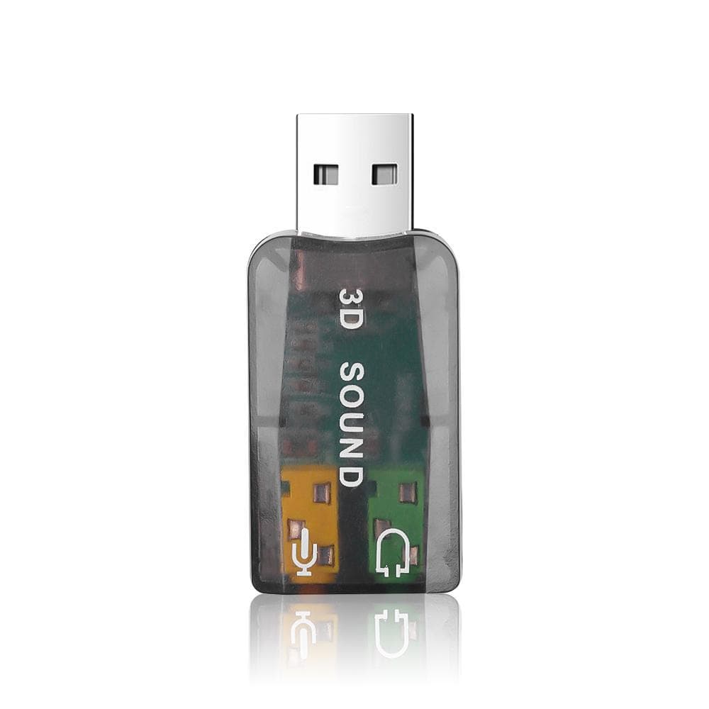 USB Sound Card External Mini Sound Card USB to 3.5mm Mic Headphone Jack Stereo 3D Headset Audio Adapter for Laptop PC