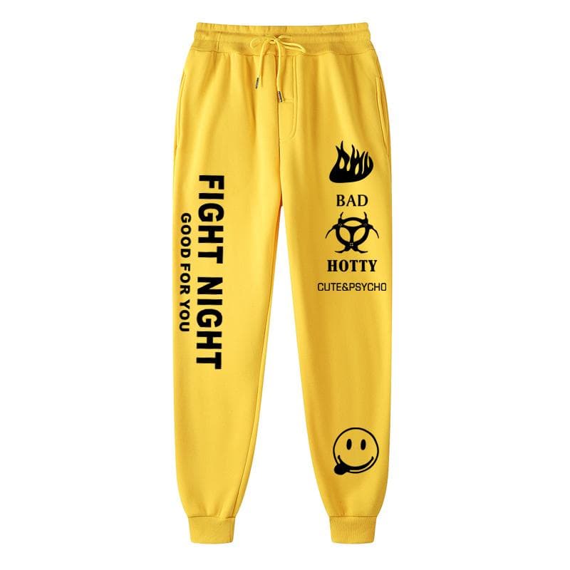 2026 Autumn winter Letter Print Sweatpants Baggy Pants Women Joggers Harajuku Pencil Pant Trousers Middle waist Sweat Pants L yellow
