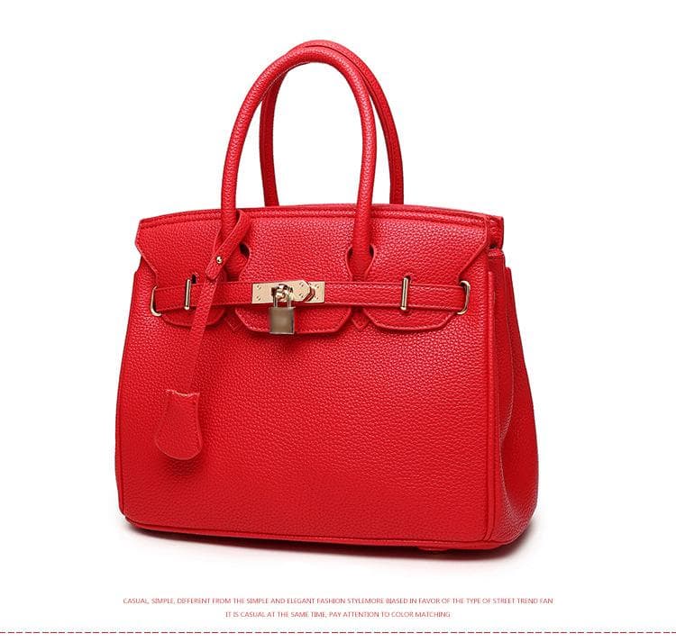 Women Bag Litchi Pattern Bag Shoulder Diagonal Tote Bag Fashion Women's Bag Red Bridal Bag bright red
