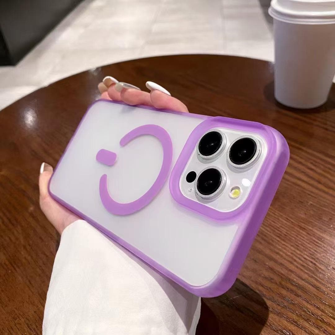 Applicable To Apple 16ProMax Advanced Magnetic Snap Case Frosted IPhone 15 Anti-fall 14 Protective Case iPhone11 purple