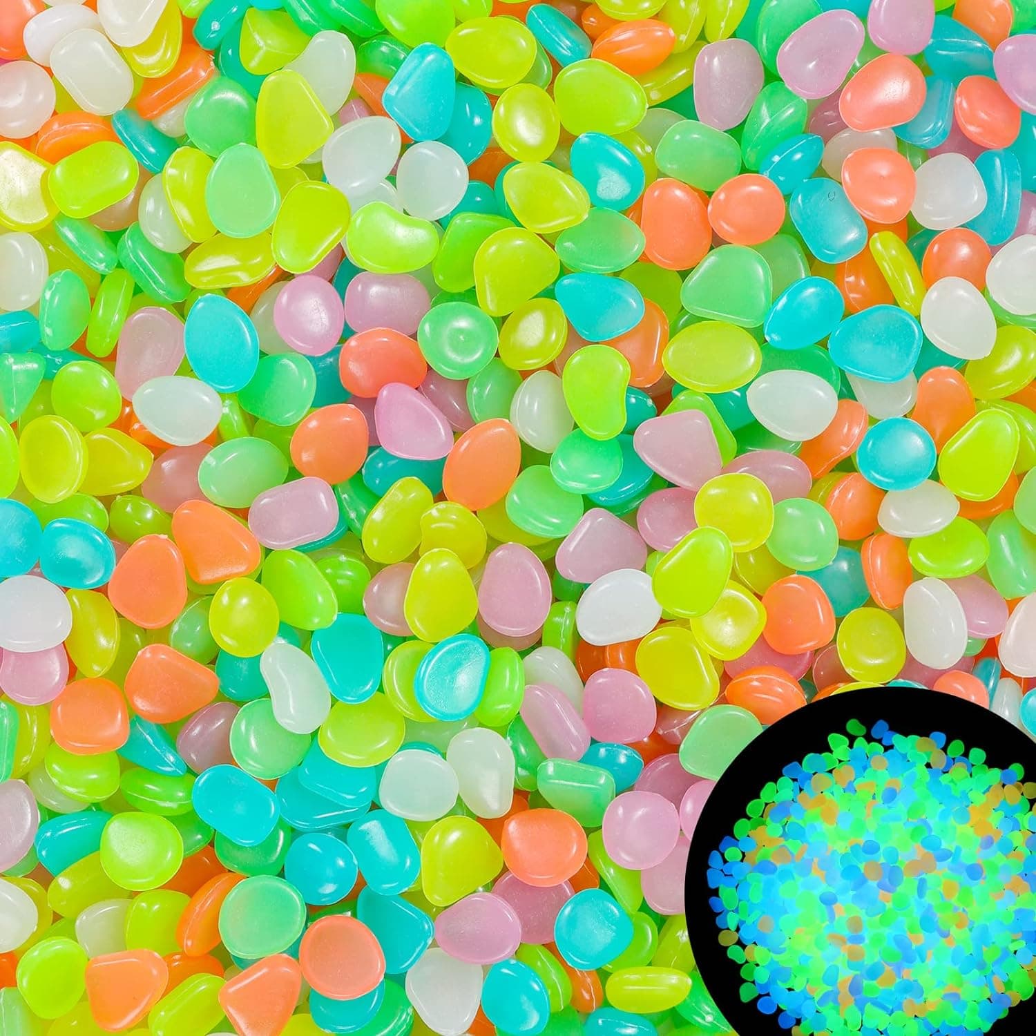 100pcs Colorful Glowing Rocks for Aquarium Decoration Glow in The Dark Pebbles 100pcs per bag