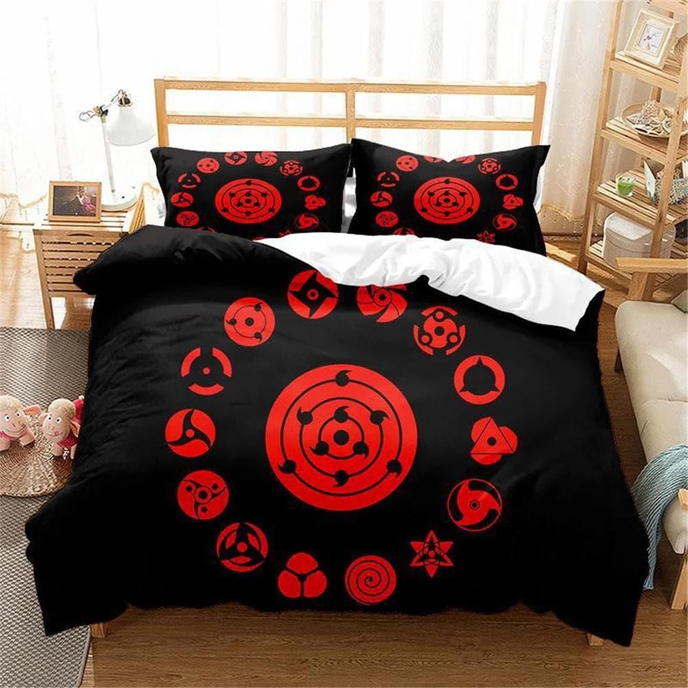 Red Cloud Anime 3D Cartoon Duvet Cover Sets Comforter Bed LinenKids Bedding Set Akatsuki Japan Twin Queen King Single Size Gift cot size 70x133cm