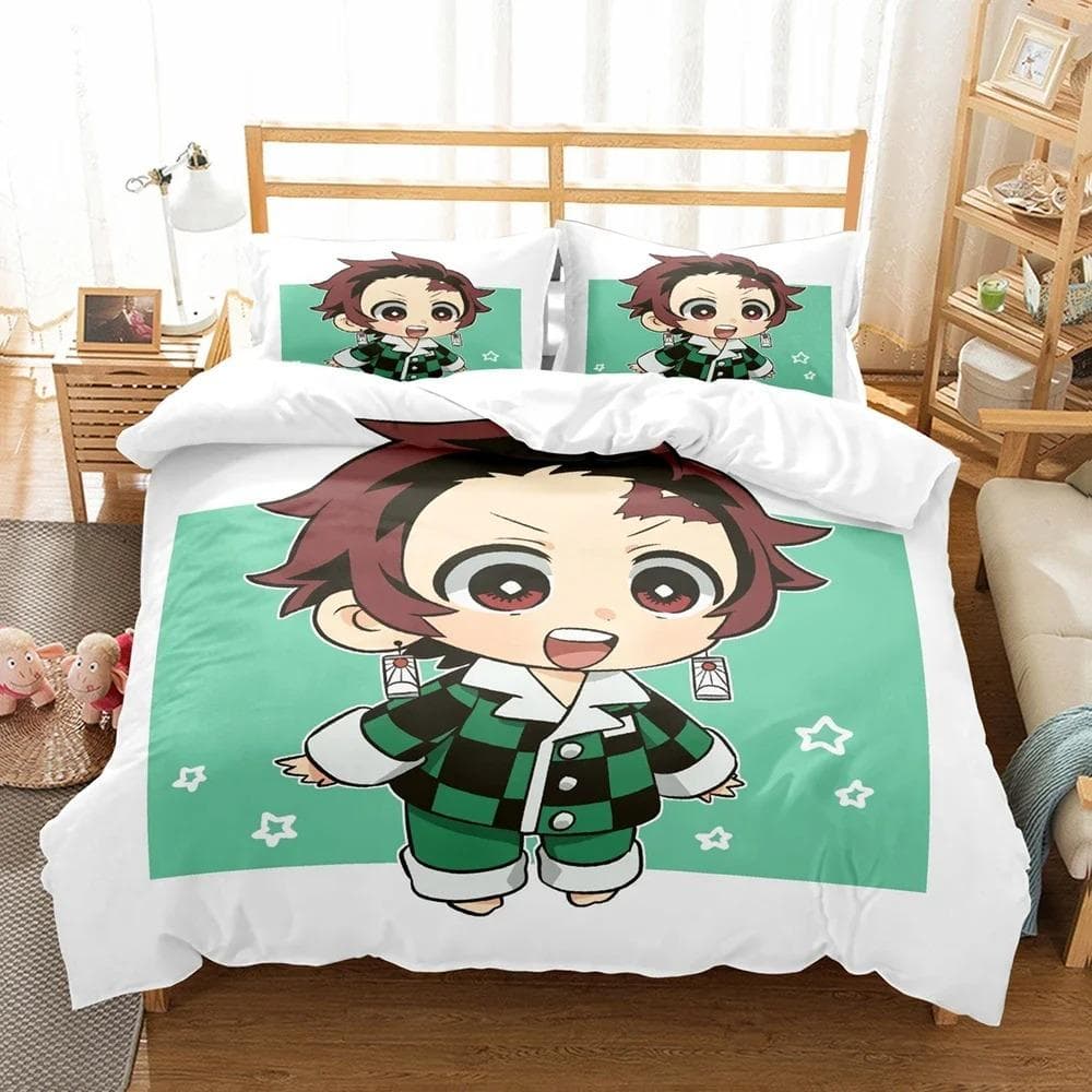 Demon Slayer Bedding Set 3D Japanese Anime Kids Gift Duvet Cover Comforter Bed Linen Home Textiles Queen King Single Size EU Double 200x200cm