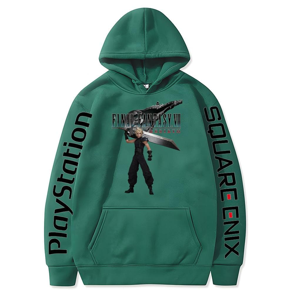 Cloud Strife Buster Sword Hoodies Final Fantasy VII Rebirth Pullovers Hot Game Harajuku Aesthetic Sweatshirts Unisex High Street Tops M