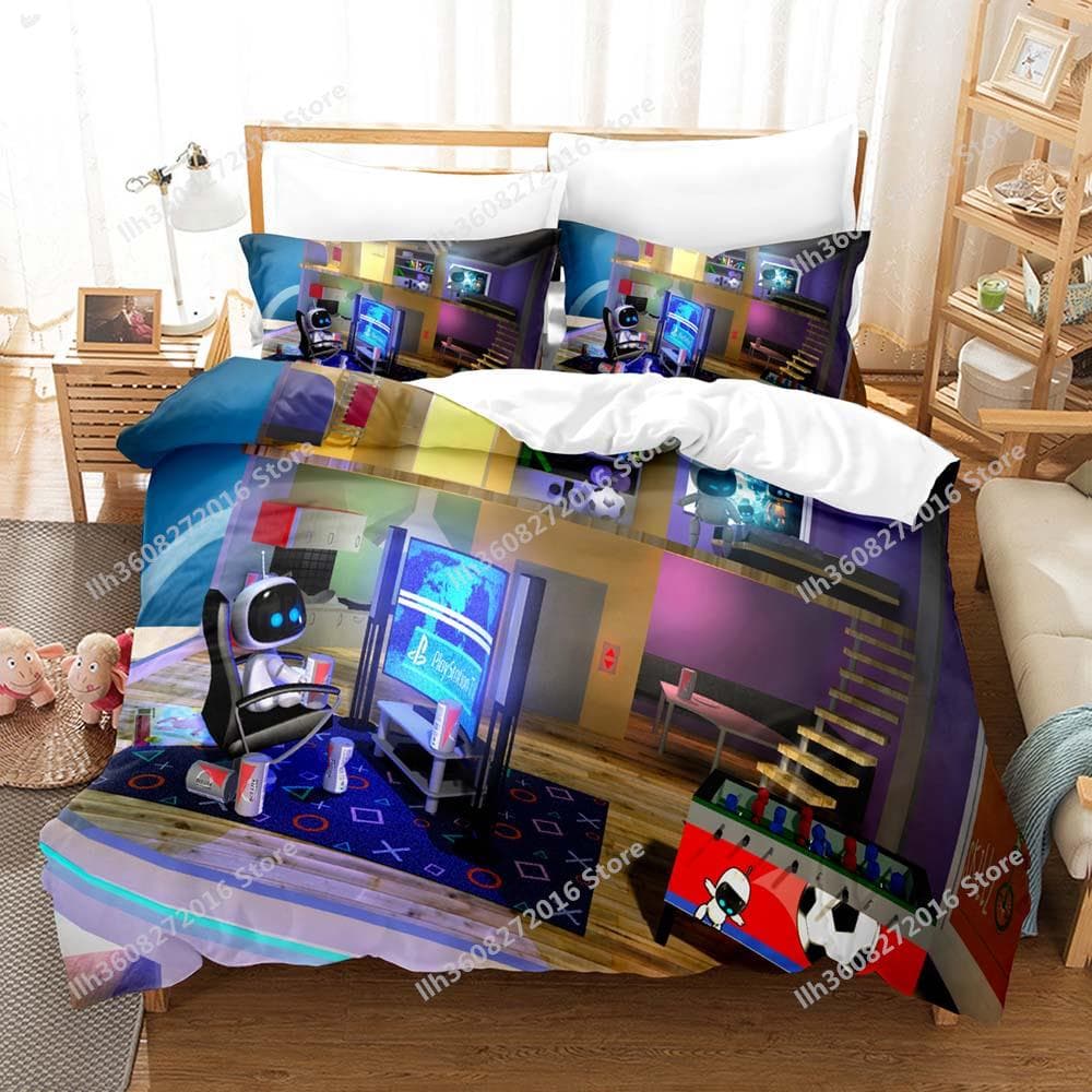 ASTRO BOT Bedding Set Single Twin Full Queen King Size Bed Set Adult Kid Bedroom Duvetcover Sets 3D Print Anime Bed Sheet S US Twin(172x218cm)
