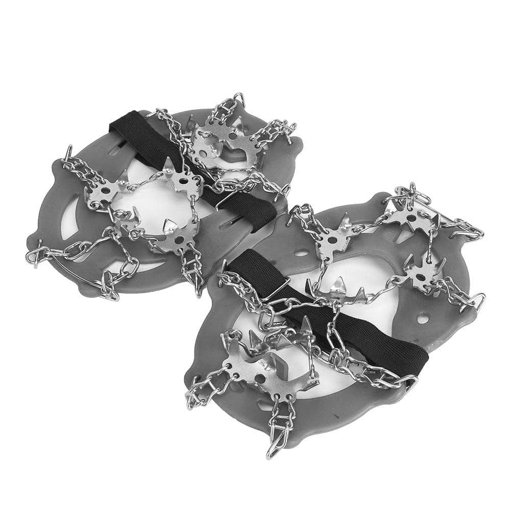 1 Pair Universal 19 Teeth Anti Slip Ice Cleat Shoe Grips Spikes Cleats Crampons for Hiking
