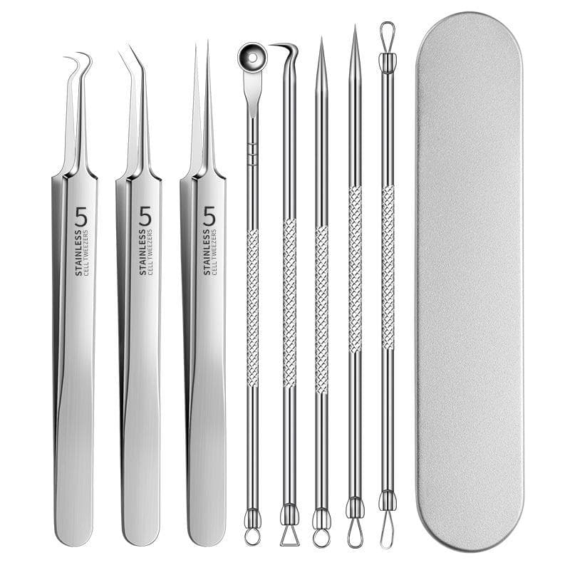 Stainless Steel Acne Needle Cell Clip Acne Needle Blackhead Needle Acne Removal 8-piece Set of Acne Needle Set