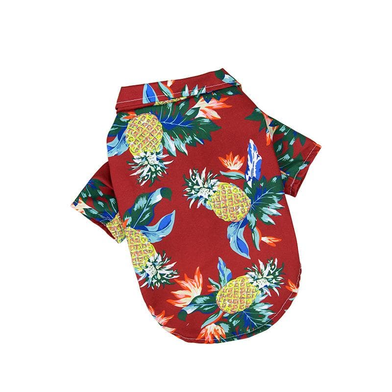 Hawaiian Style Pet Beach Shirts Summer Dog Clothes for Puppy Small Large Cat Dog Chihuahua Costume Pets Clothing XS-5XL 2XL red