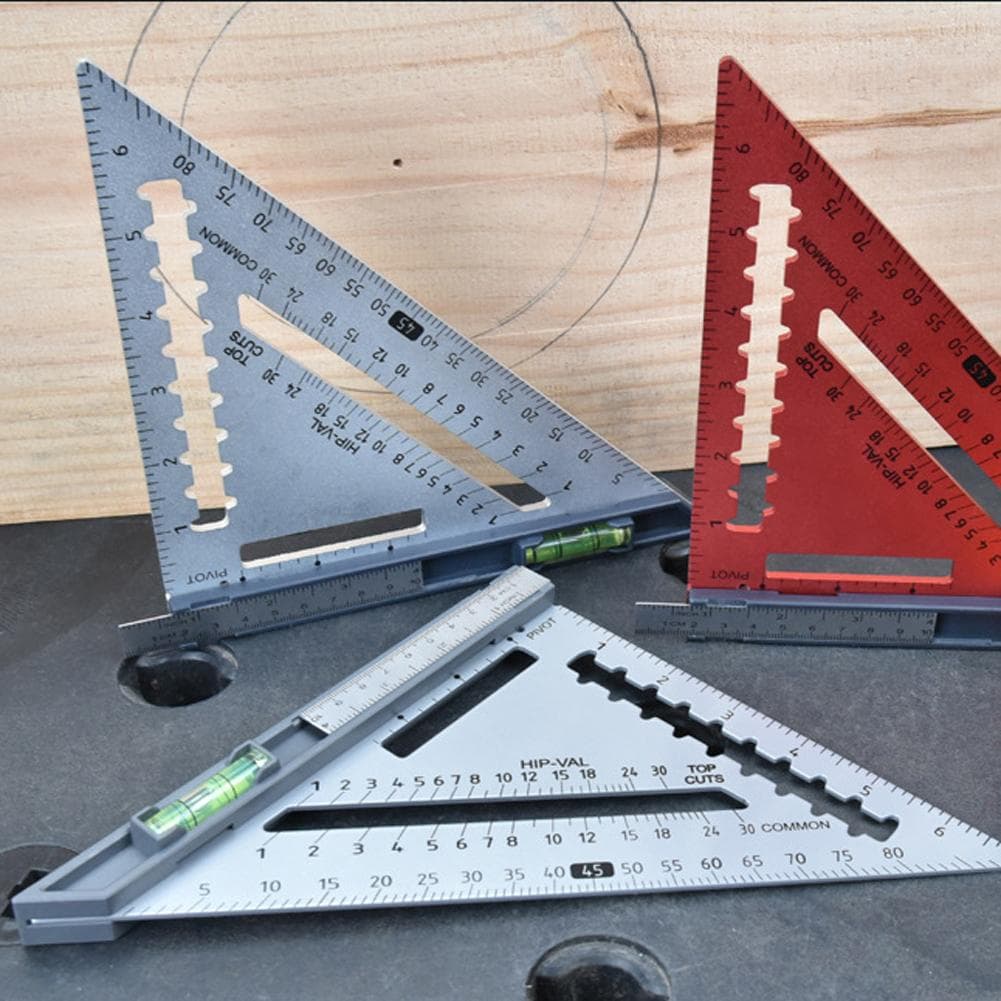 Highprecision Carbon Steel Triangles Ruler Removable Angle Adjustment Woodworking Triangles Ruler dark gray