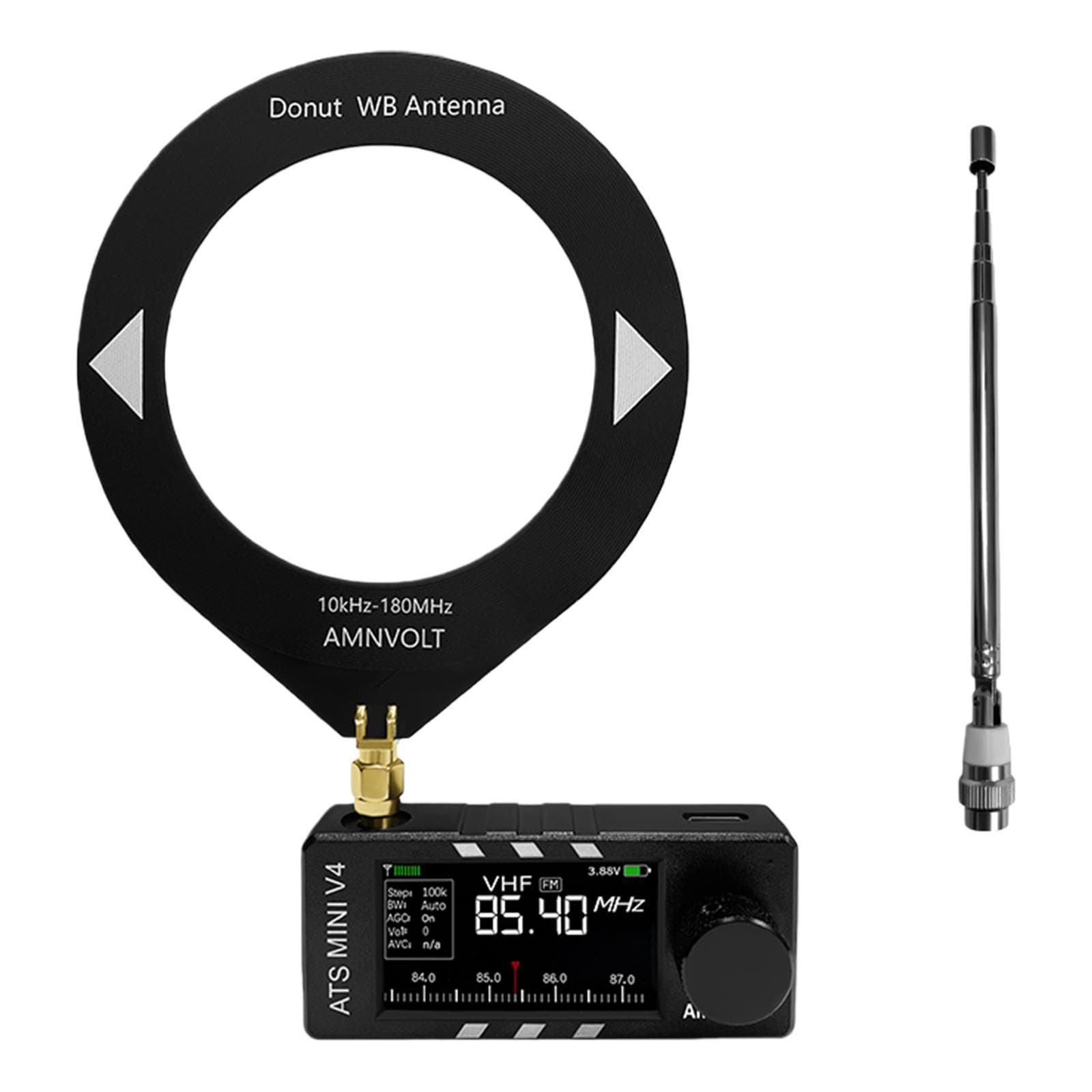 AMNVOLT V4 ATS MINI Pocket Radio SI4732 Full Band DSP (FM/AM/SSB/LSB/USB) Built-in High-Impedance Headphone Amplifier Circuit