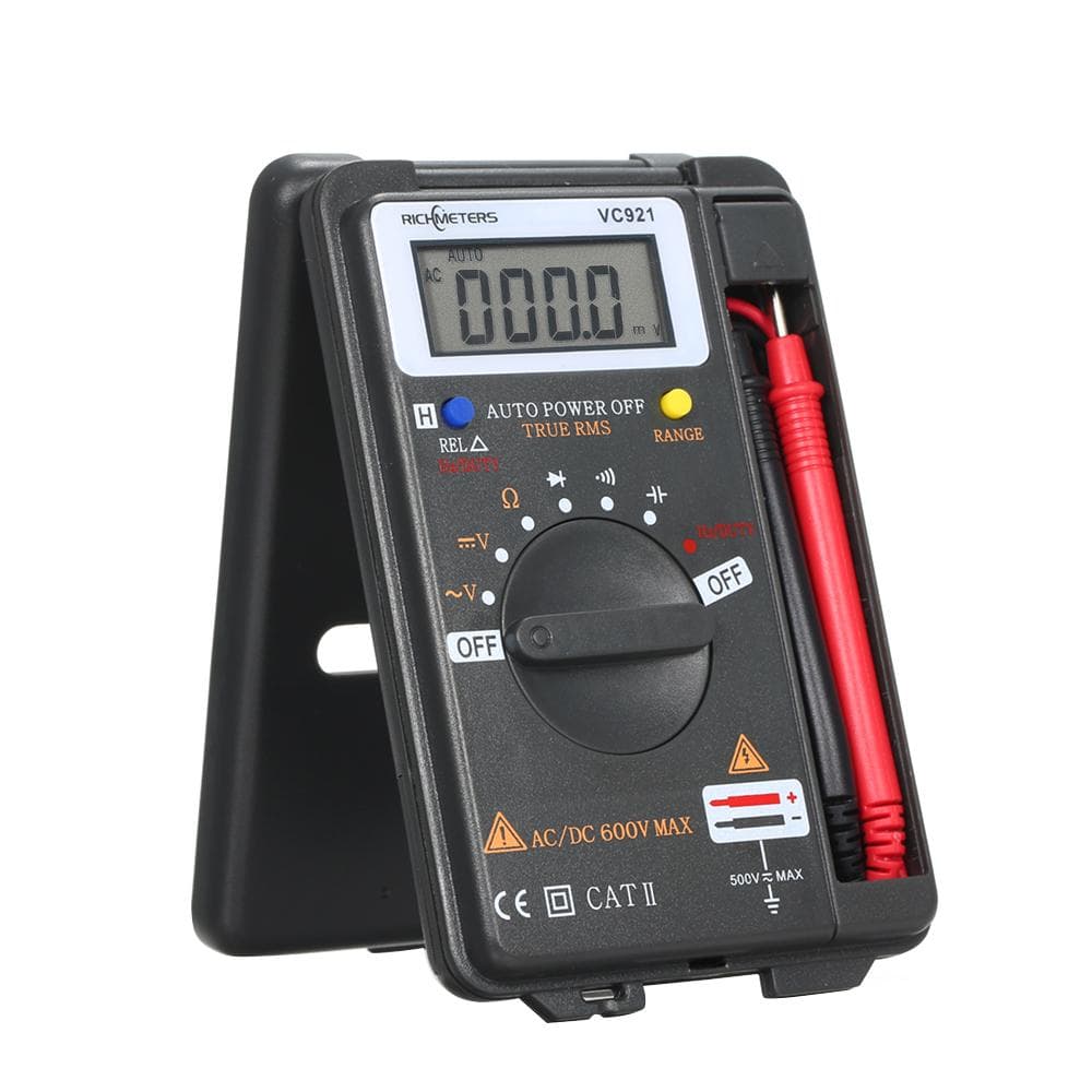 RICHMETERS Handheld Mini Digital Multimeter Multifunction 4000 Counts Multi Meter AC/DC Transistor