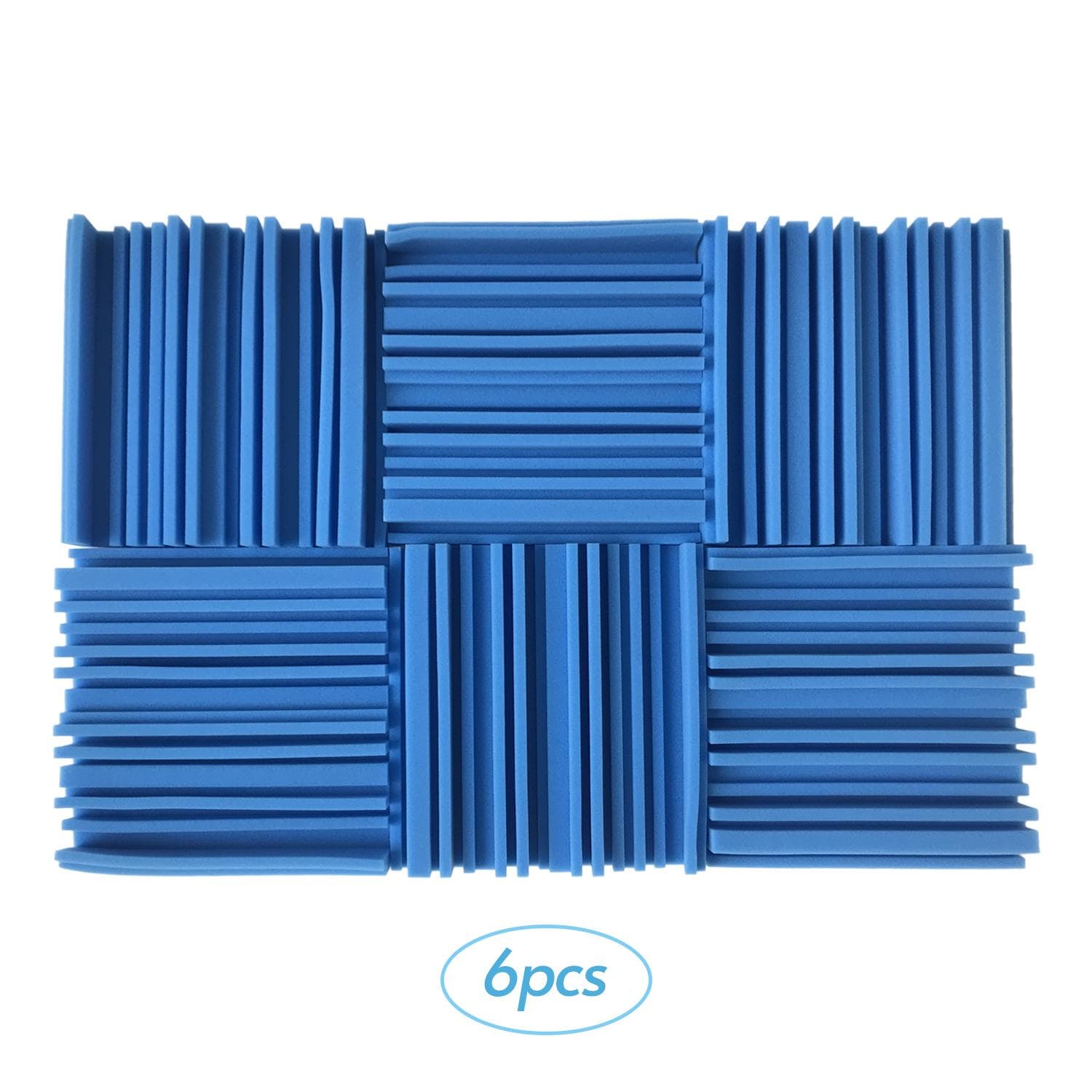 12pcs 10*10*2inch High Density Studio Acoustic Foams Panels Sound Insulation Foam Fire Retardant 6pcs blue
