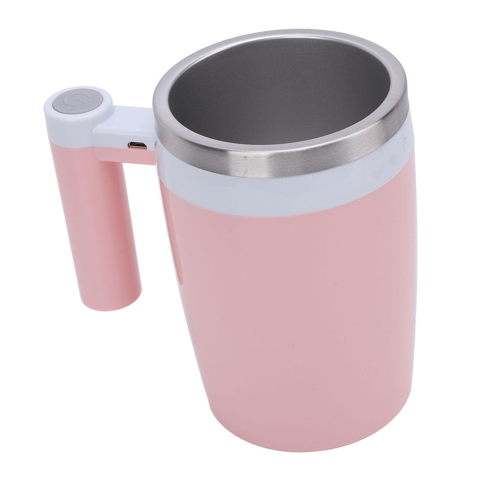 380ml Electric Mixing Mug Rechargeable Stainless Steel Self Mixing Stirring Coffee Mug for Coffee L(for 6.5-9kg) pink