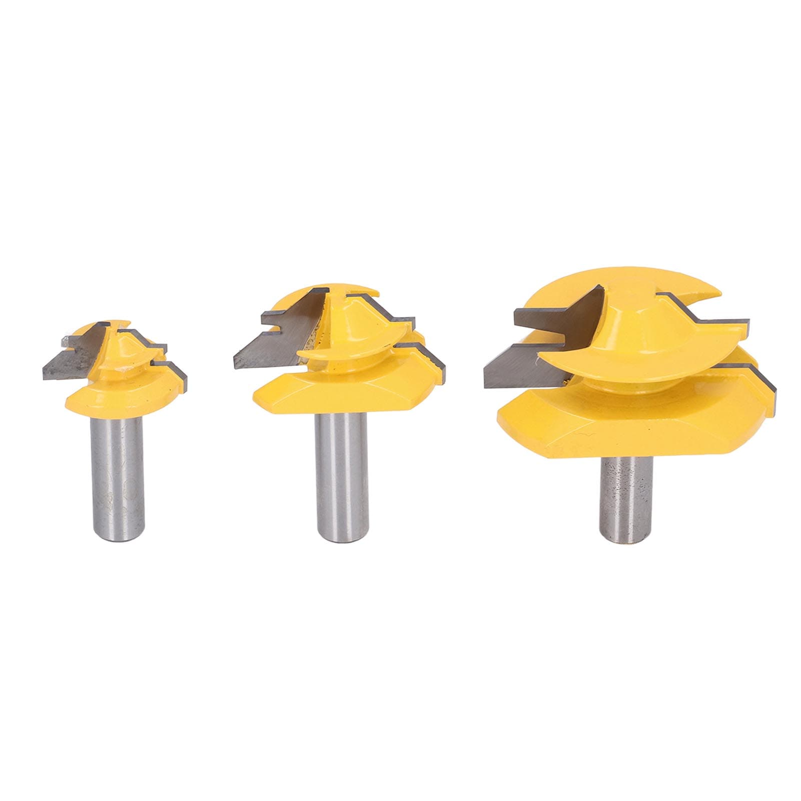 3PCS 12in Shank Router Bit 45 Degree Glue Joint Lock Miter Woodworking Milling Cutter Kit