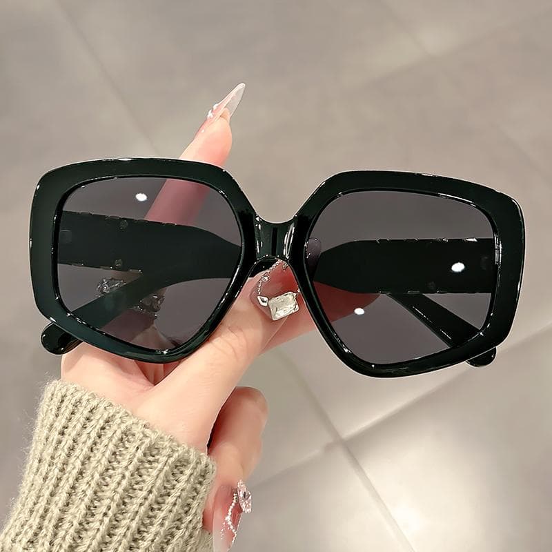 New large frame fashionable sunglasses European and American simple polygonal personalized trendy eyewear for women and men