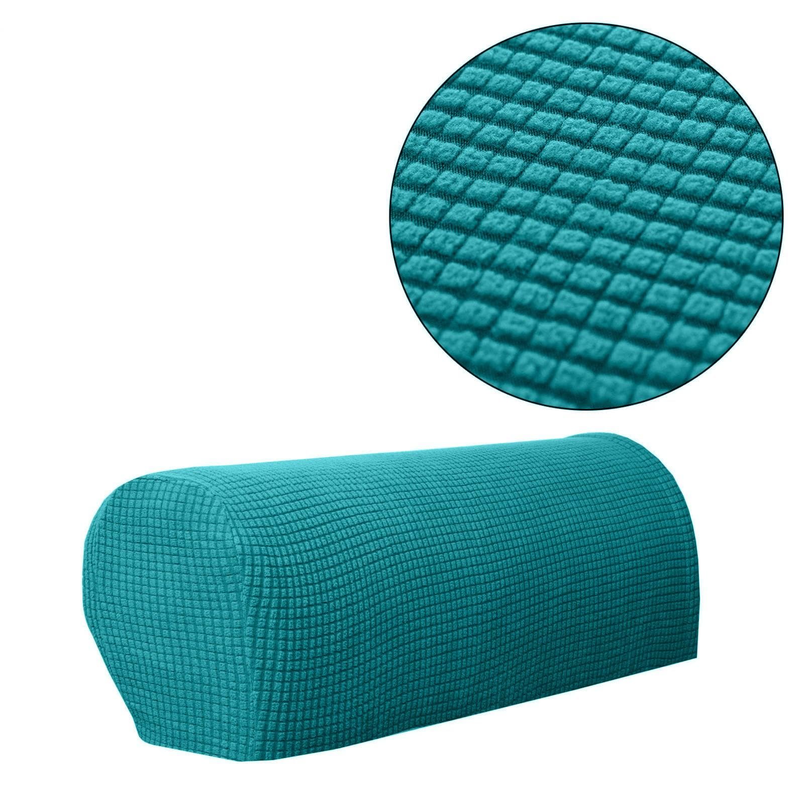 Armrest Covers 2PCS Stretch Fabric Armrest Covers Anti-Slip Sofa Arm Chair Slipcovers Furniture Protectors For Recliner Sofa One Size cyan