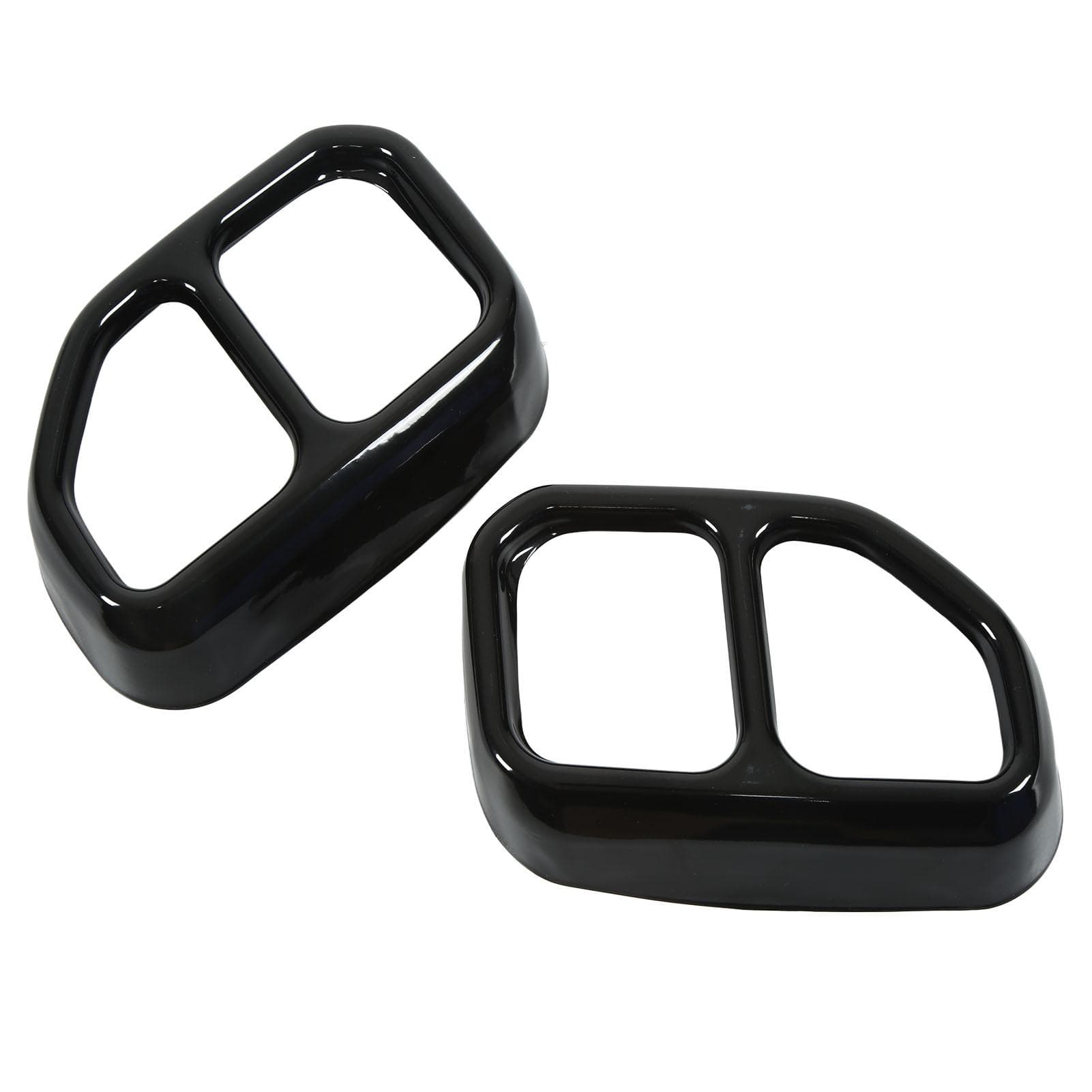 2pcs Gloss Black Car Tail Exhaust Pipe Cover Trim Stainless Steel Exterior Accessories Replacement