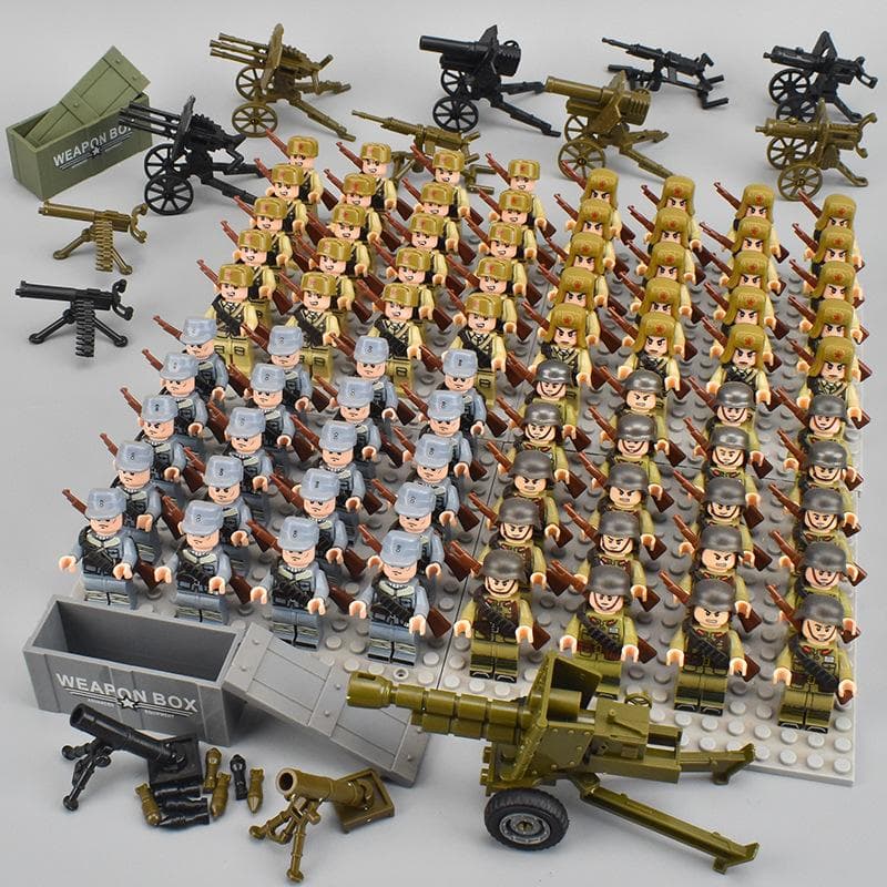 80pcs Kids Toys Soldiers Building Blocks Mini Action Figures Educational Toys For Boys Birthdays Gifts